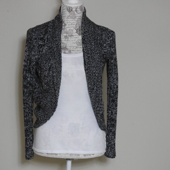 Rue 21 Women’s 3/4 Boho Dolman Sleeve Open Front Sweater Black Tan Sz Small - Picture 4 of 7